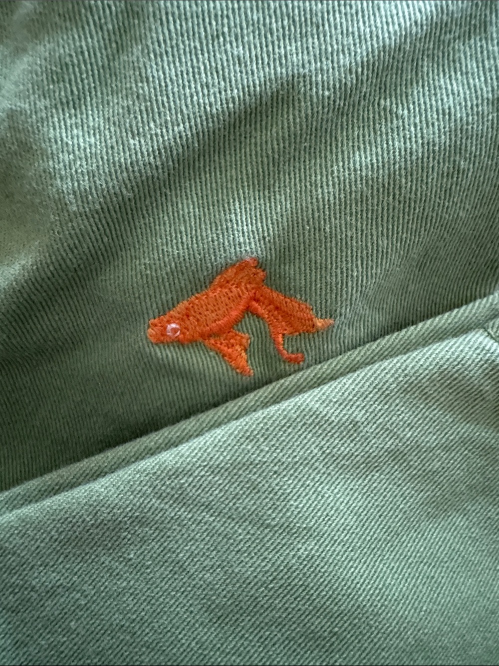 J. Crew Green Embroidered Capris with Orange Motifs - Picture 3 of 3